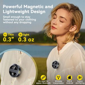 ไมโครโฟนไร้สายแบบหนีบปกเสื้อ รุ่นดั้งเดิม SX21 Magnetic Digital Mic สำหรับ iPhone Android บันทึกวิดีโอ สัมภาษณ์ YouTubers - Product Image 2