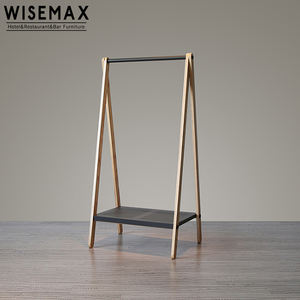 WISEMAX MUEBLES Nordic Madera Maciza Metal Extraíble Hogar Tendedero Cambiador <span class=keywords><strong>Perchero</strong></span> con Zapatero Estante Gabinete - Product Image 2