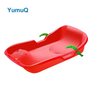 YumuQ özelleştirilmiş renk ağır plastik kar çekilebilir bebek kızak kurulu ile çocuklar için fren