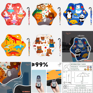 <span class=keywords><strong>Parapluie</strong></span> de coin rond émoussé RST impression complète soleil et pluie sans danger manuel motifs de dessin animé réfléchissants <span class=keywords><strong>parapluie</strong></span> enfant - Product Image 6