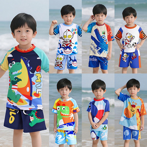 Traje de baño para niños, traje de baño de dos piezas con dibujos de dinosaurios UPF50 Plus, traje de baño de secado rápido para niños, ropa de playa de verano - Product Image 4