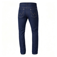 Jean slim coupe cowboy pour homme, taille haute, en denim indigo de coton, style western décontracté, cinq poches