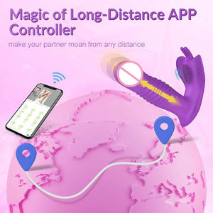 蝶型ディルドバイブレーター アプリ+リモコン Gスポットクリトリス刺激器 パンティー着用可能マッサージセックストイ 女性カップル向け - Product Image 4