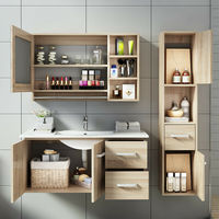 Kabinet Kamar Mandi dengan Cermin LED dan Meja Marmer Desain Baru Terlaris dari Pabrik Shandong