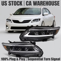 Conjunto de Faros Delanteros Funkywheel con Lente de Proyector LED Completo de Calidad Premium para L S LE CE XLE XRS 2011-2013 para Toyota Corolla