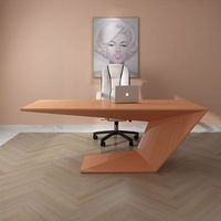 Table de direction blanche pour bureau, mobilier de bureau à domicile, table et chaise de direction, table d'ordinateur incurvée pour PDG