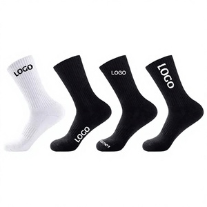 Chaussettes mi-mollet pour hommes SPARKWELL INDUSTRY, couleur unie, en coton respirant, décontractées, pour usage quotidien, blanc, noir, printemps, automne - Product Image 1