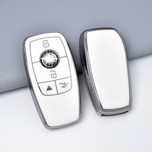 Accessoires de clé de voiture TPU Silver Edge <span class=keywords><strong>Housse</strong></span> de protection Soft Key Shell Fob Holder Convient pour Mercedes Benz - Product Image 1