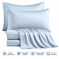 Draps de lit en bambou rafraîchissants 300TC, ultra doux, respirants et hypoallergéniques, vente en gros OEM