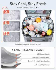 Soft Sided Cooler Bag Insulated Large Collapsible Lunch Cooler Bag Coolers for Picnic Beach Hiking Camping Work Travel Trip - Product Image 3
