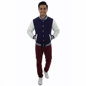 Veste universitaire en toile sur mesure légère pour homme, style streetwear surdimensionné, lettreman pour la saison hivernale - Product Image 1