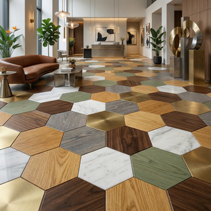 Vente Flash : Service de Conception Gratuit, <span class=keywords><strong>Parquet</strong></span> Hexagonal Multi-Matériaux, Artisanat de Précision, Luxe, Projet Commercial - Product Image 2
