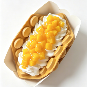 Modelo de Waffle de Burbuja Artificial Estilo Hong Kong, Hecho de Plástico con Patrón de Corazón, Decoración GREASOURCE para Cafetería, Postres, Exhibición y Fotografía - Product Image 1