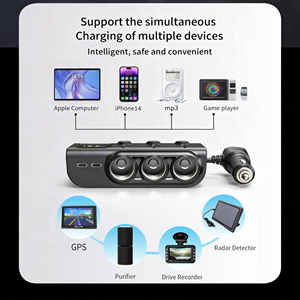 ที่ชาร์จในรถยนต์ GXY Fast USB C PD 3 ช่องเสียบ 12-24V พร้อมไฟ LED แสดงสถานะ กำลังไฟสูงสุด 120W แบบพกพา ดีไซน์ใหม่สไตล์จีน แยกอิสระ - Product Image 6