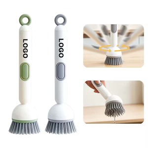 Brosse de nettoyage de cuisine avec logo personnalisé Brosse à vaisselle avec distributeur de <span class=keywords><strong>savon</strong></span> - Poignée à <span class=keywords><strong>angle</strong></span> réglable Facile à utiliser et conception suspendue - Product Image 1