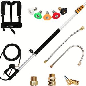 Kit de pulverizador telescópico para hidrolavadora, mango telescópico de aleación de aluminio de 20 pies de largo alcance, 4000 psi, para limpieza de canalones - Product Image 5