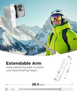 Mini bâton de Selfie Portable bâton de Selfie de téléphone en acier inoxydable compact avec bâton de Selfie de stabilisation à double axe avec trépied - Product Image 3