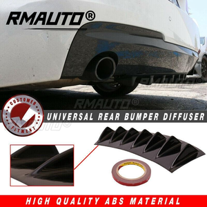 Diffuseur de pare-chocs arrière universel 7 ailettes 35/55/80cm en fibre de carbone ABS, aileron de diffuseur de châssis type aileron de requin pour personnalisation automobile - Product Image 1