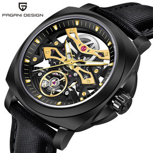 Nouvelle montre sport mécanique de luxe pour homme PAGANI, cadran carré, bracelet en cuir, boîtier en acier inoxydable, étanche 5 BAR, chronographe - Product Image 3