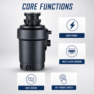 Triturador de Residuos Alimentarios Comercial de 560W, Unidad de Eliminación de Basura de Cocina de 1000ml, Molinillo para Restaurantes, Hoteles y Servicios de Catering - Product Image 3