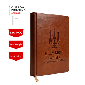 Couverture en cuir personnalisée, <span class=keywords><strong>Bible</strong></span> espagnole avec index, utilisation en église, impression couleur intégrale, couverture rigide, livres d'histoires bibliques pour enfants - Product Image 1