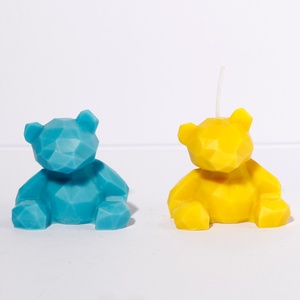 Geometric Bear Silicone Candle Mold - Modern 3D Geometric Animal Candle Making <b>Kit</b>, DIY Abstract Wax Mold for Home Decor & Gift - Product Image 2