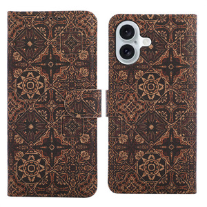 Étui portefeuille vintage en cuir et liège à motif floral pour <span class=keywords><strong>iPhone</strong></span> 17 Air 16E 15 Plus 14 Pro Max <span class=keywords><strong>13</strong></span> 12, coque bohème avec porte-cartes - Product Image 6
