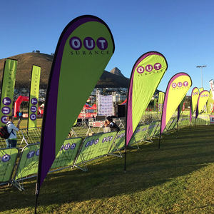Diseño de logotipo personalizado al aire libre impresión publicidad bandera de playa, Bandera de plumas, banderas de lágrima y pancartas - Product Image 3