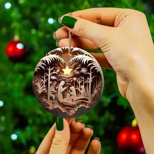 Pendente Natalizio in Acrilico con Presepe Decorazione per Auto e Casa Effetto 3D Pendente per Albero di Natale per Decorazioni per Feste Augurio di Natale - Product Image 2