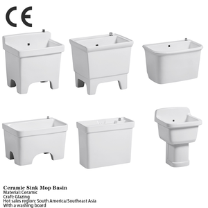 Évier à balai en céramique moderne de haute qualité en gros de Chine avec planche à laver <span class=keywords><strong>pour</strong></span> salle de bain, résistant au gel et aux fissures - Product Image 1