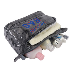 Transparent Organizer Make up Toiletry Set Logo Luxury Cosmetics Ruffle Travel Makeup Custom Pouch Custom Pvc Cosmetic <b>Bag</b> - Product Image 4