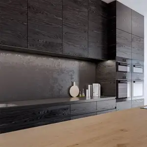 Owen-armarios de cocina, Base de almacenamiento, agitador de Color negro, Panel de puerta de madera sólida, armario de cocina