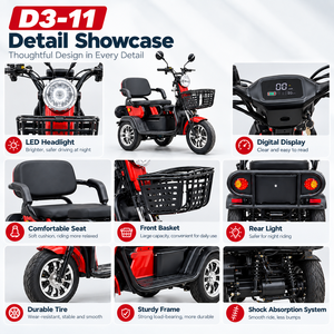 <span class=keywords><strong>Tricycle</strong></span> électrique, scooter à 3 roues, moteur EEC 1600W, batterie au plomb-acide 60V 20Ah, autonomie de 45 km, vitesse de 30 km/h, pour adultes, vente en gros - Product Image 2