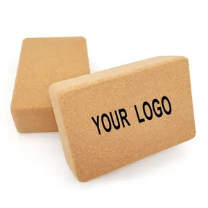 Low MOQ Eco-friendly Recycled Organic Cork Yoga Brick Wooden Yoga Block For Fitness