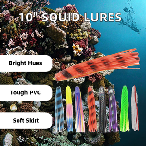 Yousya - Señuelos de Pesca de PVC Suave de Alta Calidad de 10 Pulgadas, Imitación de Calamar y Pulpo, Económicos, para Pesca de Arrastre y Jigging, Accesorio para Deportes - Product Image 3