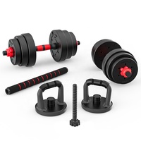 PINJIAN Set de gimnasio 4 en 1 ecológico para fitness, levantamiento de pesas, barra de pesas y mancuernas ajustables, ideal para el hogar.