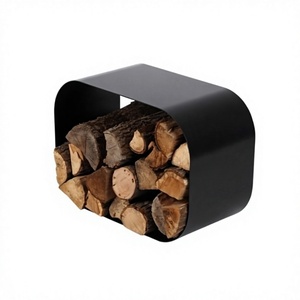 Estante para Leña de Color Negro Hierro, Tamaño y Forma Personalizados, Estante para Leña Resistente de Primera Calidad - Product Image 1