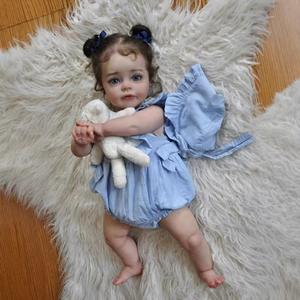 Muñeca <span class=keywords><strong>Reborn</strong></span> <span class=keywords><strong>de</strong></span> <span class=keywords><strong>Silicona</strong></span> Suave Realista <span class=keywords><strong>de</strong></span> 60 cm para Niños Recién Nacidos, Regalo, Muñeca Azul con Venas Visibles en la Piel 3D - Product Image 6