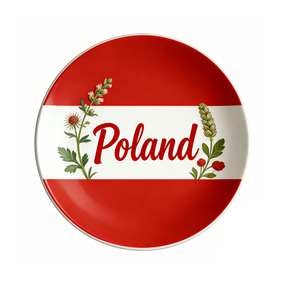 Customized Latvia Moldova Poland Themed Souvenir Ceramic Plate Multiple Countries Round Serving Dinner Plates - Product Image 5