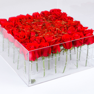 Boîte à fleurs à main en acrylique Boîte cadeau d'emballage de bouquet épaissie transparente Source de matériel de gâteau Boîtes en plastique en gros d'usine - Product Image 5