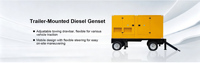 Groupe électrogène diesel monté sur remorque OEM, certifié CE ISO, mobile, avec moteur, pour l'exportation