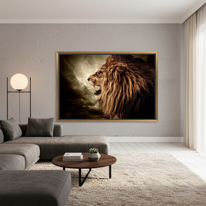 Elegant Printed Canvas Artwork: Roaring Lion Wall Decor,<b>GOLD</b> <b>FRAMED</b> CANVAS - Product Image 3
