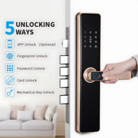 Serrure de porte intelligente TAICHEN avec poignée, empreinte digitale, mot de passe, carte, avec TTlock BluQ6, numérique, Tuya Wifi