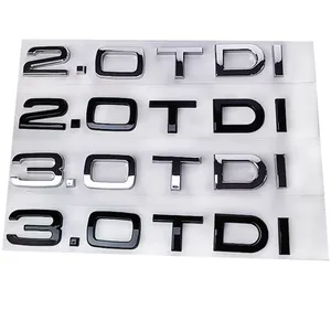 2.0 TDI 3.0 TDI English Letters Car Rear Trunk Logo Sticker Emblem Badge For Audi
