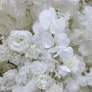 DKB 2024豪華ホワイト5Dフラワーウォール背景パーティーデコレーションフラワーウォール8ft X 8ft背景背景花カーテンロールアップ - Product Image 6