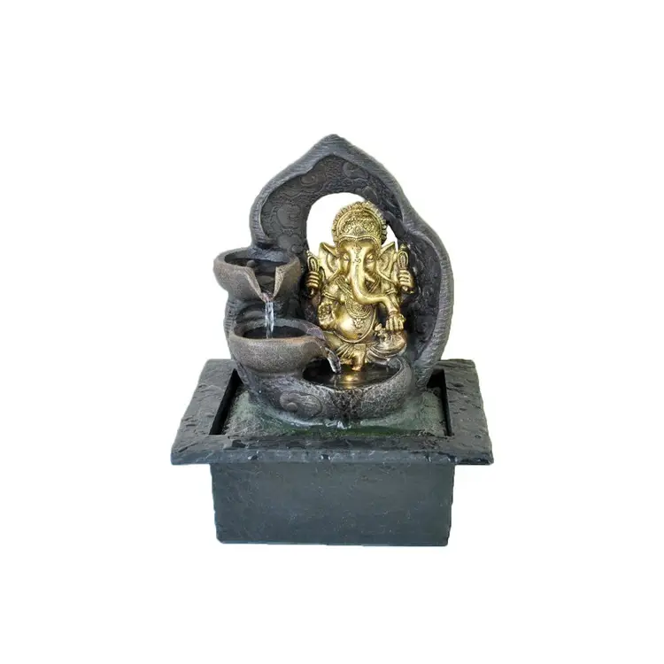Decorazione per la casa Feng Shui fontana d'acqua tailandese elefante dio Fuentes De Agua Buda ha guidato fontana Buddha al coperto