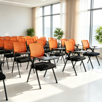 Chaise de conférence pliante en maille avec tablette d'écriture pour la formation, idéale pour le personnel de bureau et les espaces de détente – Vente en gros de mobilier de bureau
