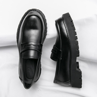 Mocassins à semelle épaisse, taille 38-46, chaussures habillées en cuir classiques et élégantes pour hommes