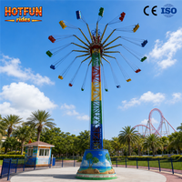 Manège Hotfun Flying Swing Tower Ride Sky Flyer, équipement de divertissement extérieur certifié CE pour les attractions des parcs d'attractions