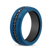 Chine Usine Diamant Incrustation Tungstène Bande De Mariage De Base Classique Cz Incrustation Hommes Anneau 8mm Confort Fit Hommes Bijoux Anniversaire